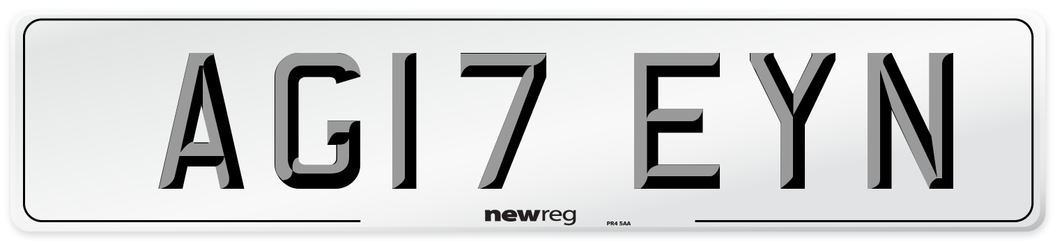 AG17 EYN Number Plate from New Reg